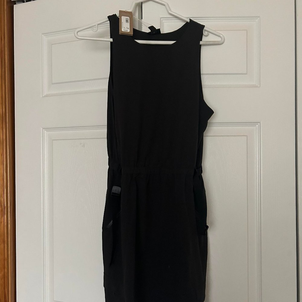 Prana Belted Black Dress with pockets Brand New w/ tags Size SM